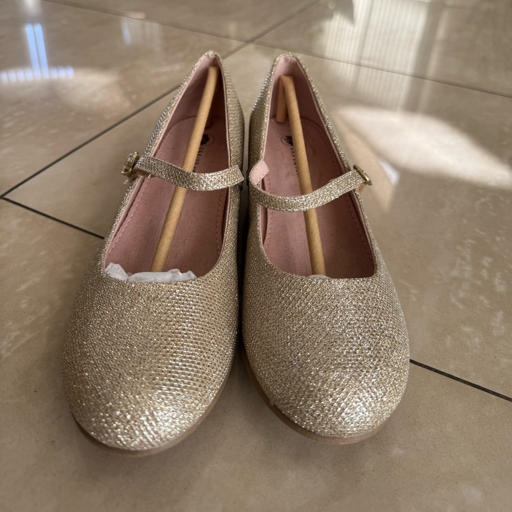 Sparkling Gold Kids Dress Shoes